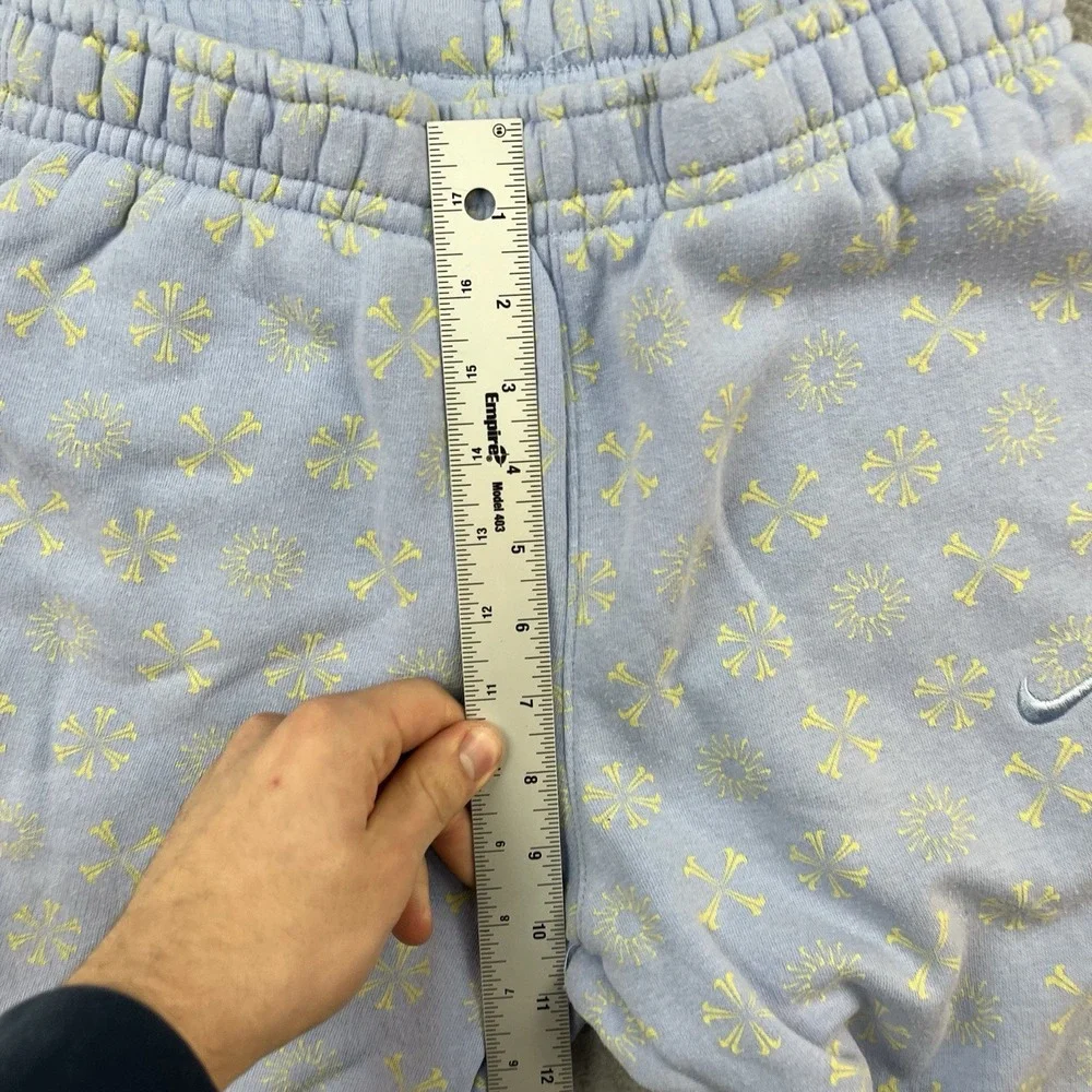 Nike NSW Club AOP Fleece Pants Pants Mens Size XS Blue Chill Snowflake Pattern‎